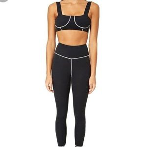 We wore what black sports bra with white outline